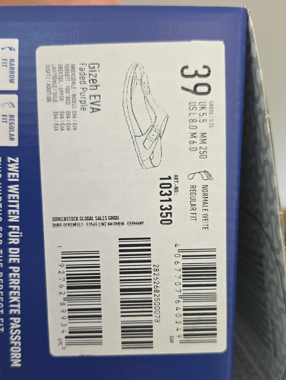 Birkenstock Gizeh EVA Thong Sandals in Lavender Faded Purple New In Box 39R - Picture 4 of 4